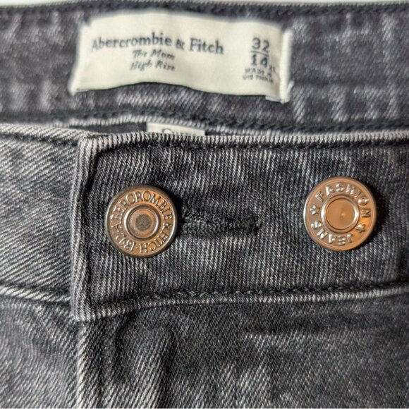 Abercrombie & Fitch High Rise Mom Jeans Womens Size 32/14 XL Curve Love Black - Picture 4 of 12